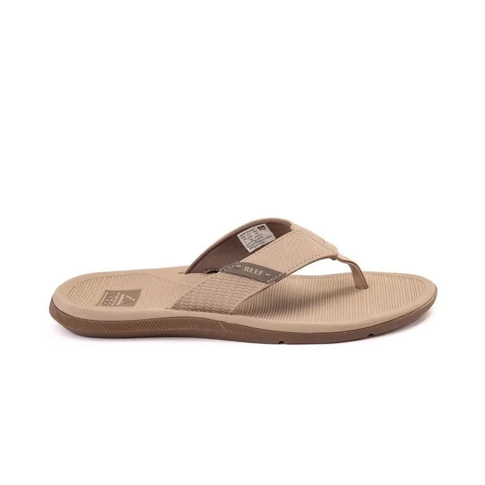 NEW‎ REEF SANTA ANA Men's Sandals Flip Flop CJ4017 Leather SAND Tan Beige Size 8